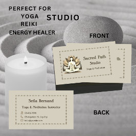 Boho Lotus blommar med Meditator Yoga Studio Visitkort