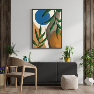 Boho Löv Abstrakt Wall Art Digital Paing Canvastryck