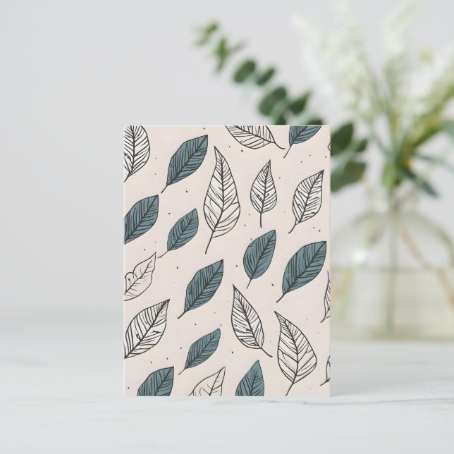 Boho löv art vykort (Stående Fram)