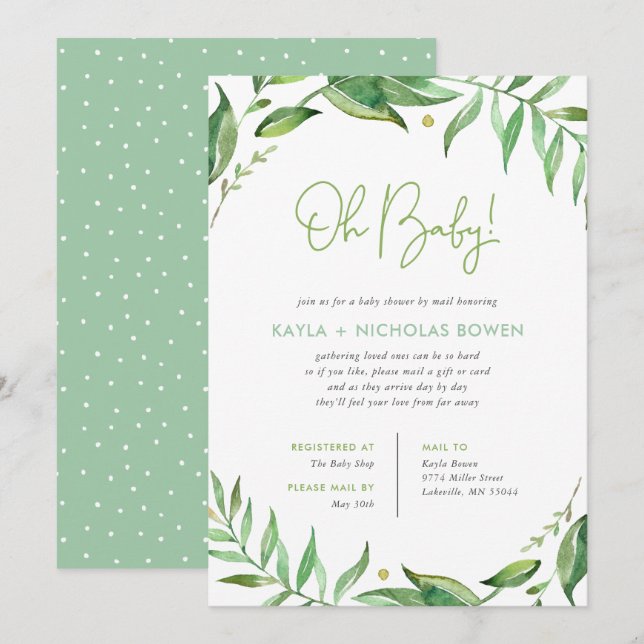 Boho Löv Baby Shower by Mail Inbjudningar (Fram/baksida)