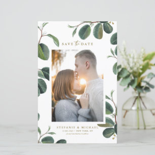 Boho Löv Botanical White Photo Save Date