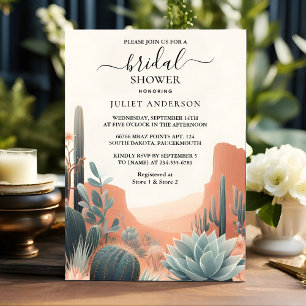 Boho Löv Desert Cacti Succulent Möhippa Inbjudningar