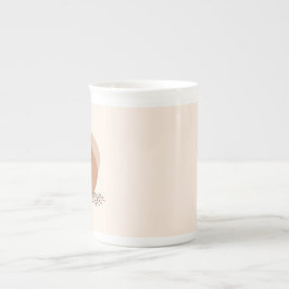 Boho löv-design med eget namn benporslin mugg