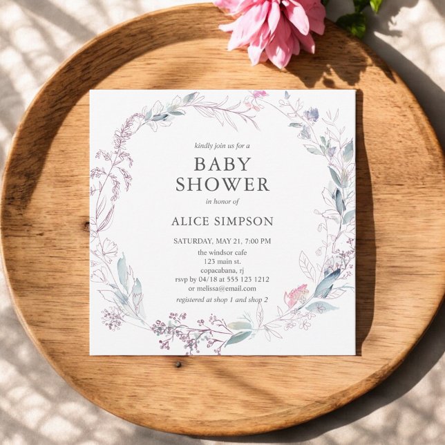 Boho Löv Light  Rosa Baby Shower Inbjudningar (Skapare uppladdad)