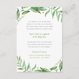 Boho Löv Long Avstånd Baby Shower Infoga Tilläggskort