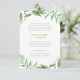 Boho Löv Long Avstånd Baby Shower Infoga Tilläggskort