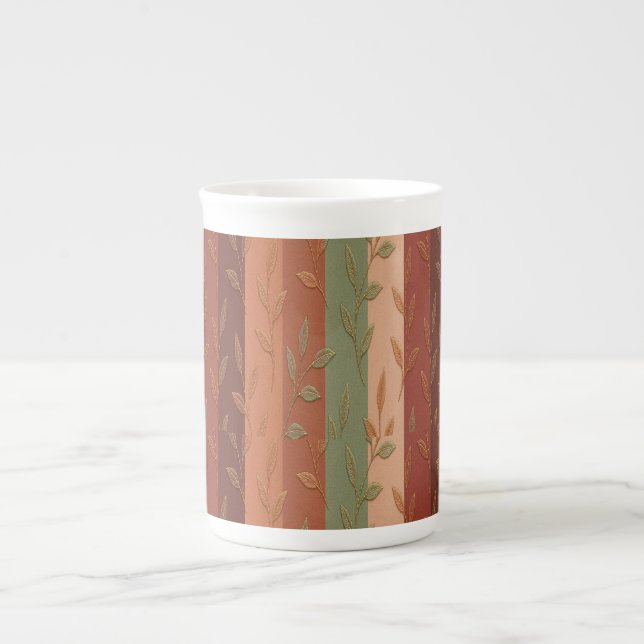 Boho Löv Mönster Rustic Home Decor Benporslin Mugg (Framsidan)