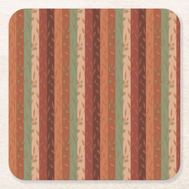 Boho Löv Mönster Rustic Home Decor Underlägg Papper Kvadrat (Framsidan)