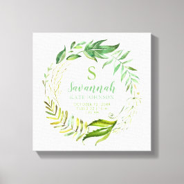 Boho Löv Personlig Baby Birth Stats Canvastryck