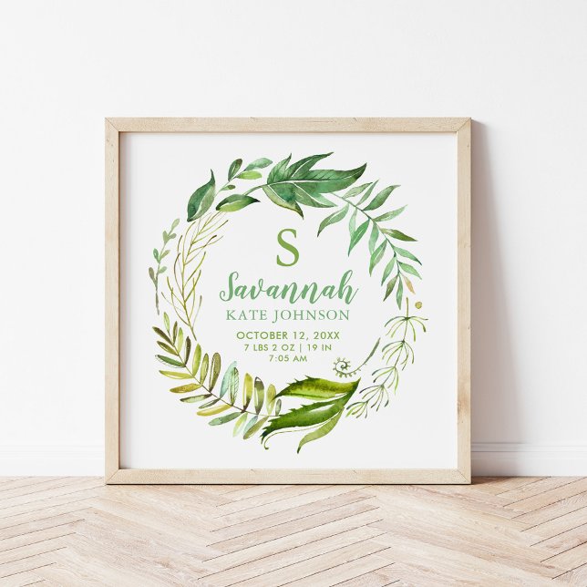 Boho Löv Personlig Baby Birth Stats Poster (Skapare uppladdad)