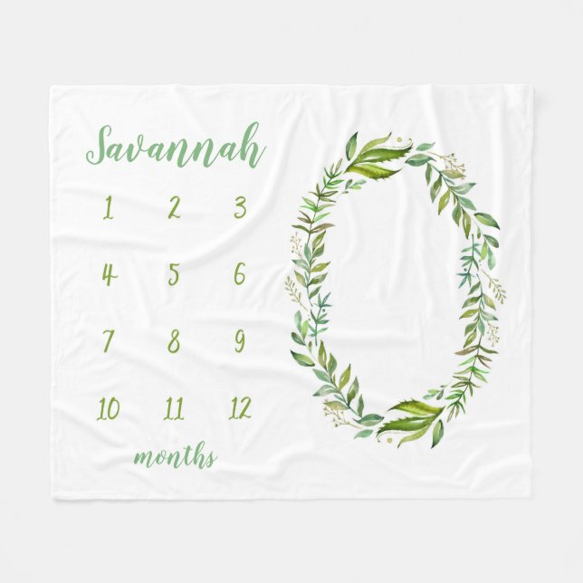 Boho Löv Personlig Baby Milestone Photo Fleecefilt (Framsidan (Horisontell))