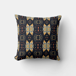 Boho Löv senap gult och blue Kudde
