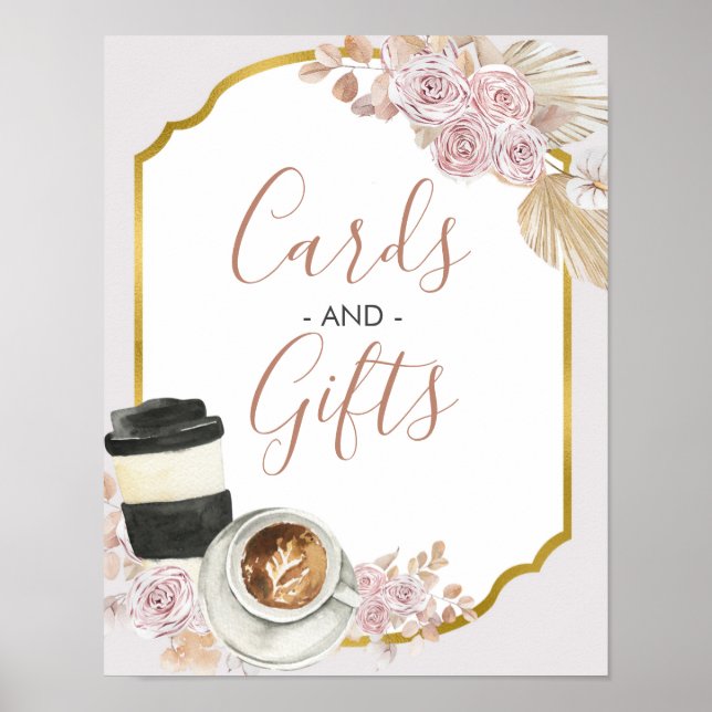 Boho Love är Söta Bröllopsdusch Kort & Gåvor Poster (Framsidan)