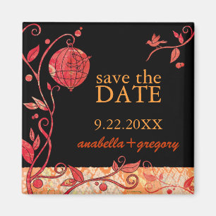 Boho Love birds Bröllop spara datum Magnet