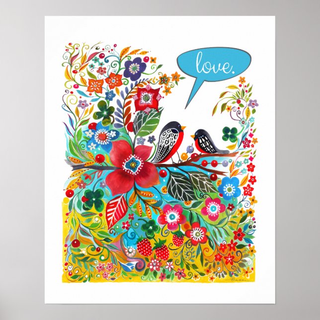 Boho Love birds Poster (Framsidan)