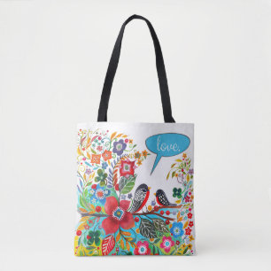 Boho Love birds Tygkasse