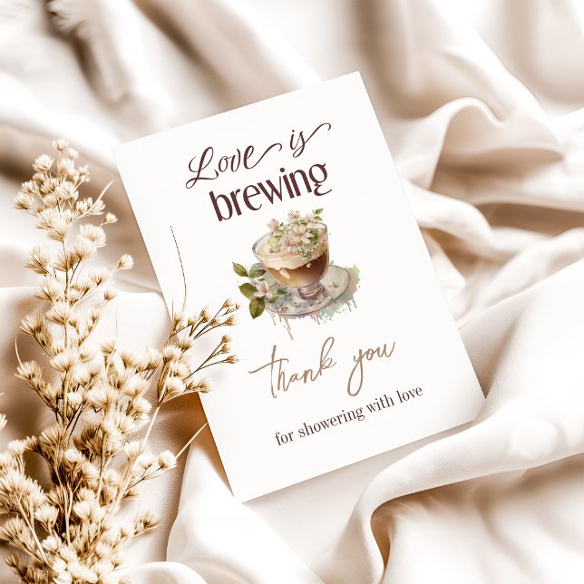 Boho Love brygger Bröllopsduschbrunch med blommor Tack Kort (Skapare uppladdad)