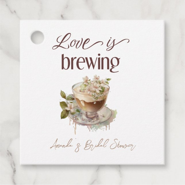 Boho Love brygger en bröllopsbrunch med blomsterin Gåvor Etiketter (Framsida)