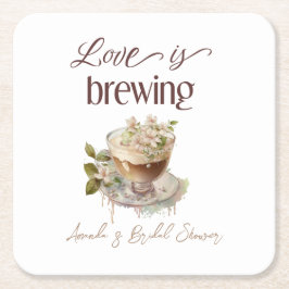 Boho Love brygger Floral Bröllopsfest Brunch Underlägg Papper Kvadrat