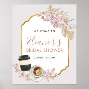 Boho Love is Brewing Bröllopsdusch Välkomstskylt Poster