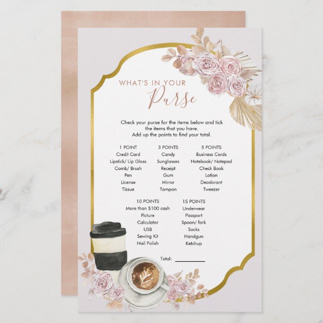 Boho Love is Brewing Vad har du i din handväska Sp (Fram/baksida)