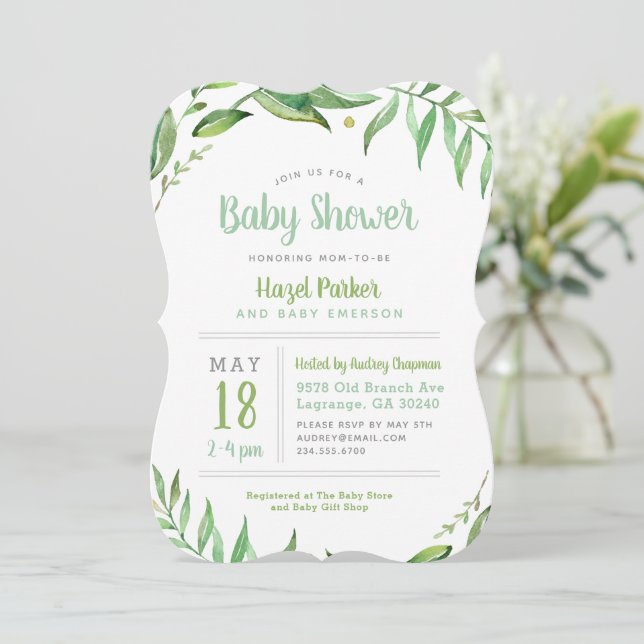 Boho Lövs Baby Shower-inbjudan Inbjudningar (Stående Fram)