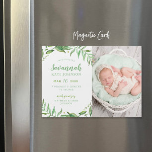 Boho Lövs Magnetic Photo Birth Notice Magnetisk Inbjudningskort