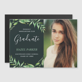 Boho Lövs Photo Studenten-meddelande Magnetisk Inbjudningskort