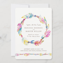 Boho ludther pärlor vattenfärgsrepetitionsmiddag inbjudningar