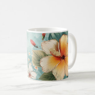 Boho Lugn Tropisk Blomma Kaffemugg
