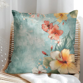 Boho Lugn Tropisk Blomma Kudde