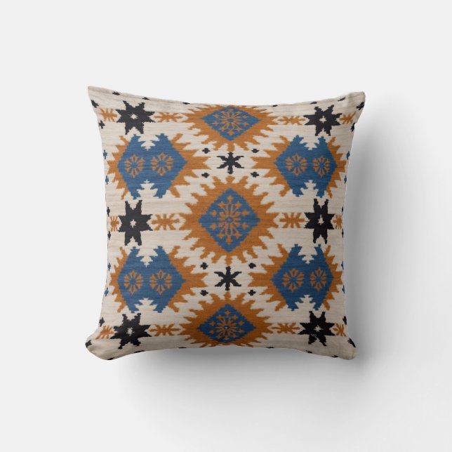 Boho Luxe: Turkiska vita Kilim Pillow-samlingen Kudde (Framsida)