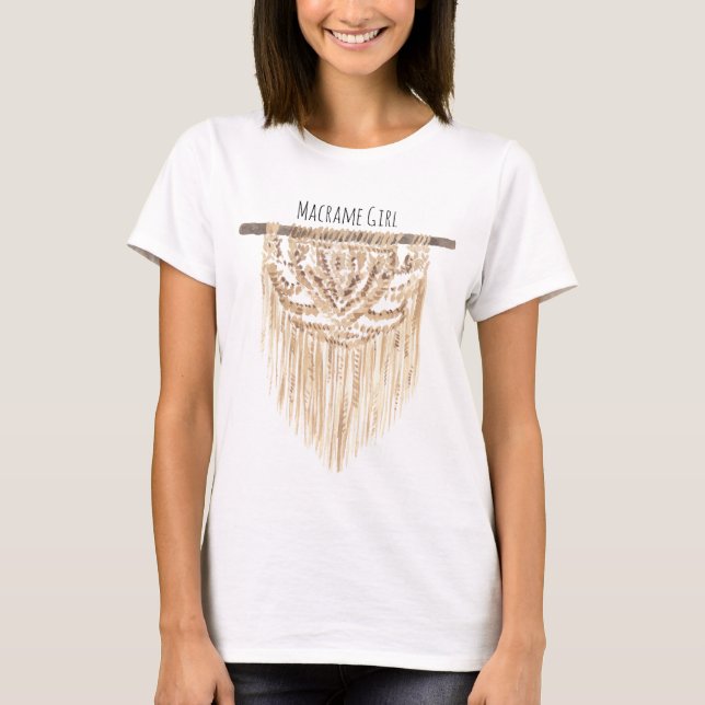 Boho Macrame Girl T Shirt (Framsida)