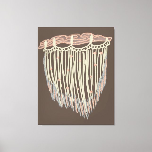 Boho Macrame Hängande Målning Konst Canvastryck (Framsida)