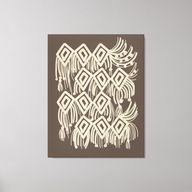 Boho Macrame Hanging Painting Canvastryck (Framsida)