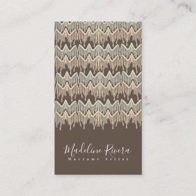 Boho Macrame Konstnär Handgjord Konst Designer Visitkort (Framsida)