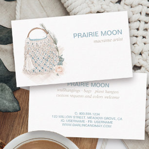 Boho Macrame Watercolor Bag Visitkort