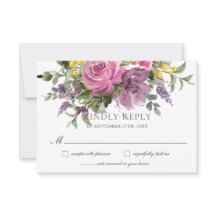 Boho Magenta Lila Rosa Mauve Blommigt Bröllop