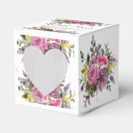 Boho Magenta Lila Rosa Mauve Blommigt Bröllop Presentaskar