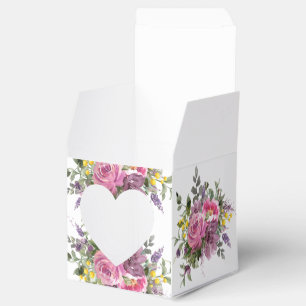 Boho Magenta Lila Rosa Mauve Blommigt Bröllop Presentaskar