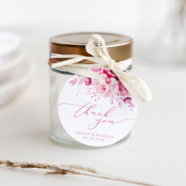 Boho Magenta Shock rosa Blommigt Bröllop Tack Gåvor Etiketter