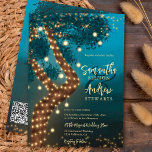 Boho magic Enchante woodland bröllop Inbjudningar<br><div class="desc">Boho magic magic Elchanted forest woodland bröllop med ett magiskt rustiskt träd med ljus med fairy string överallt och bränner shimmingljus på en mörk blått berggrund för övertoning av vattenfärg i skogsmassa. Perfekt boho, hösten, hösten och vintern, förtrollade bröllop temat med skogsillustration och modernt penselskript. Lägg till Qr-koden längst bak...</div>