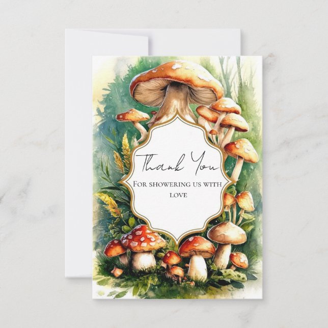 Boho Magic Mushroom Baby Shower Tack Kort (Framsida)