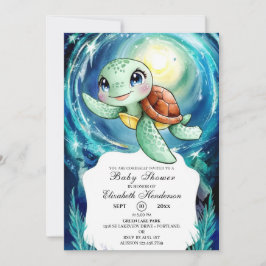 Boho Magic Ocean Turtle Baby Shower Inbjudningar