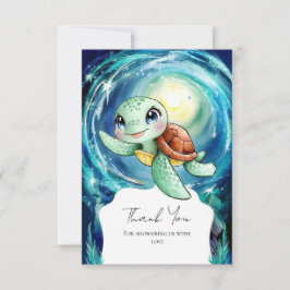 Boho Magic Ocean Turtle Baby Shower Tack Kort