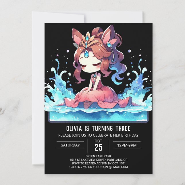 Boho Magic Princess Birthday Inbjudningar (Framsida)