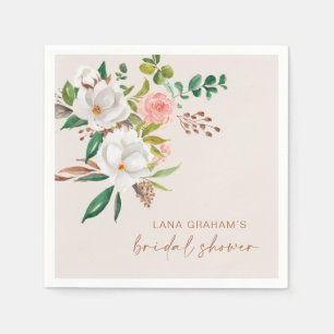 Boho Magnolia Napkin Möhippa Party L201 Pappersservett