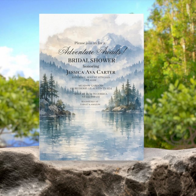 Boho Maintain Lake Trees Adventure Bridal Shower  Inbjudningar (Skapare uppladdad)