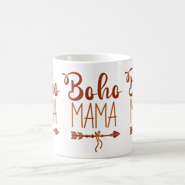 Boho Mama Fjäilpilt Typografi Kaffemugg (Center)