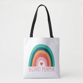 Boho Mama Regnbåge Modern Ljus Färger Trendig Tygkasse